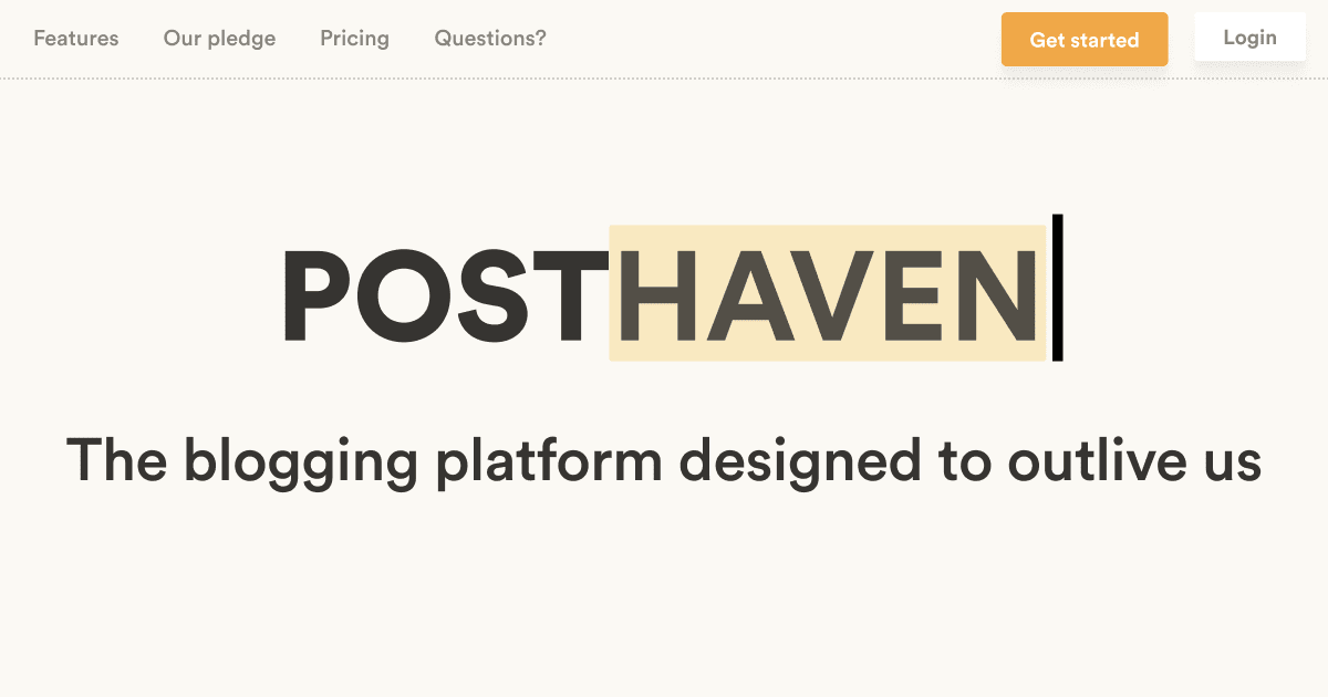 Thumbnail of Posthaven is the safe place for all your posts forever